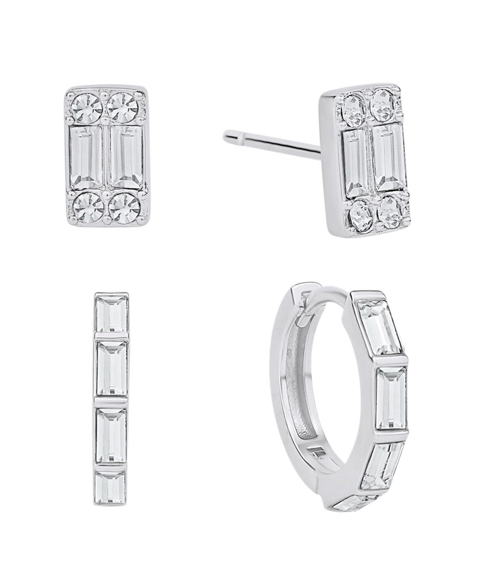 And Now This Crystal Stud And Hoop Earring Set