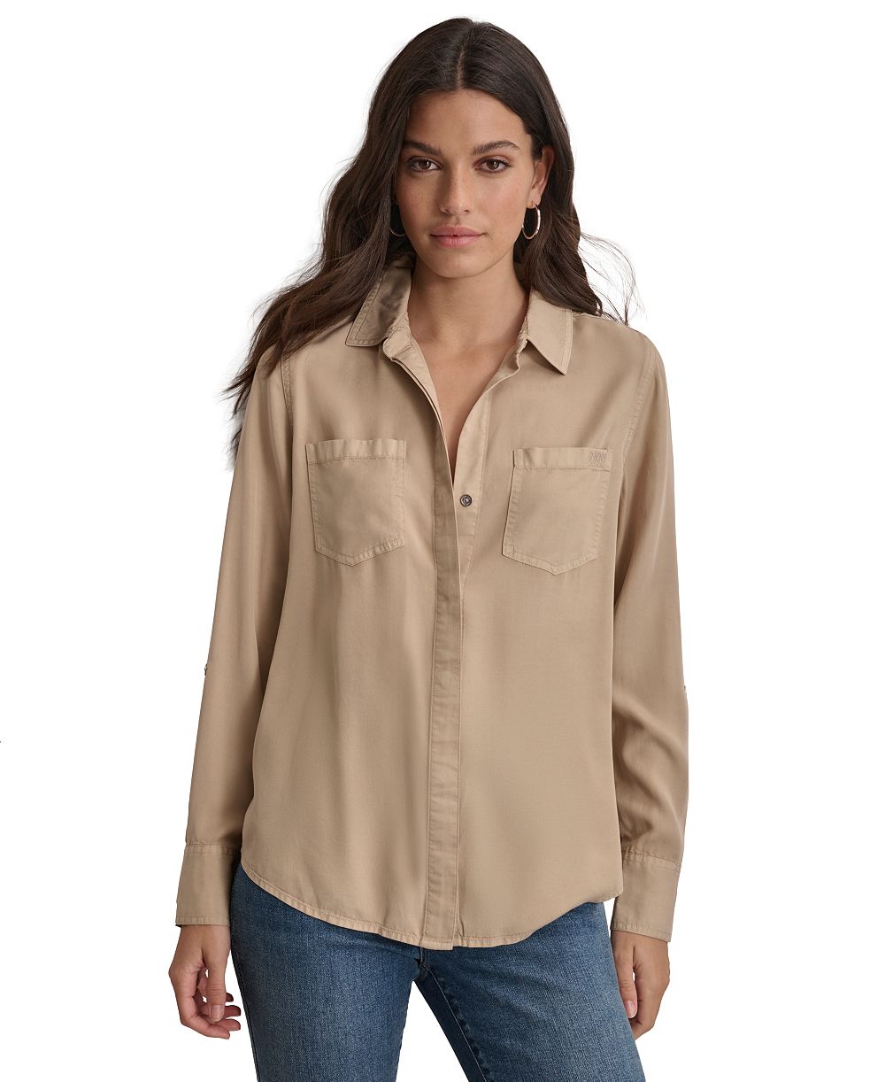 Женская рубашка DKNY Jeans Roll-Tab-Sleeve Button-Front