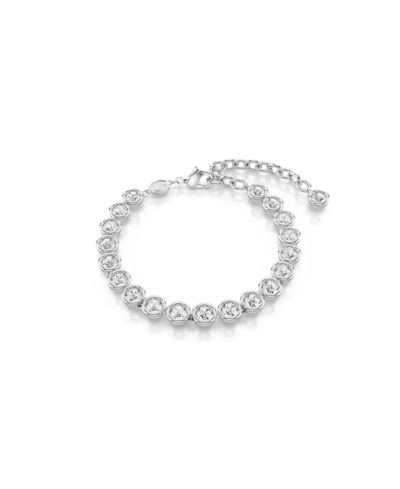 Браслет Swarovski Imber с круглым ограненным белым камнем и родиевым покрытием