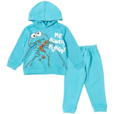 Sesame Street Toddler Boys (2T-5T) Elmo Cookie Monster Fleece Pullover Hoodie and Pants Outfit Set