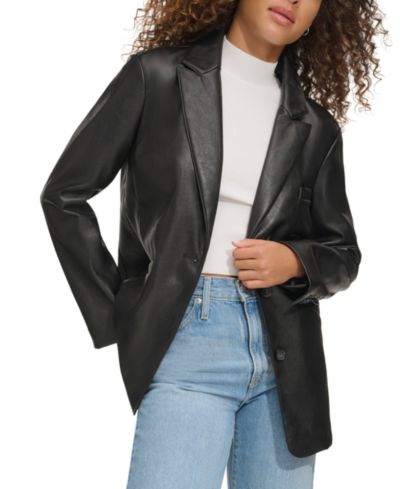 Levi's® Women's Single-Breasted Faux-Leather Blazer