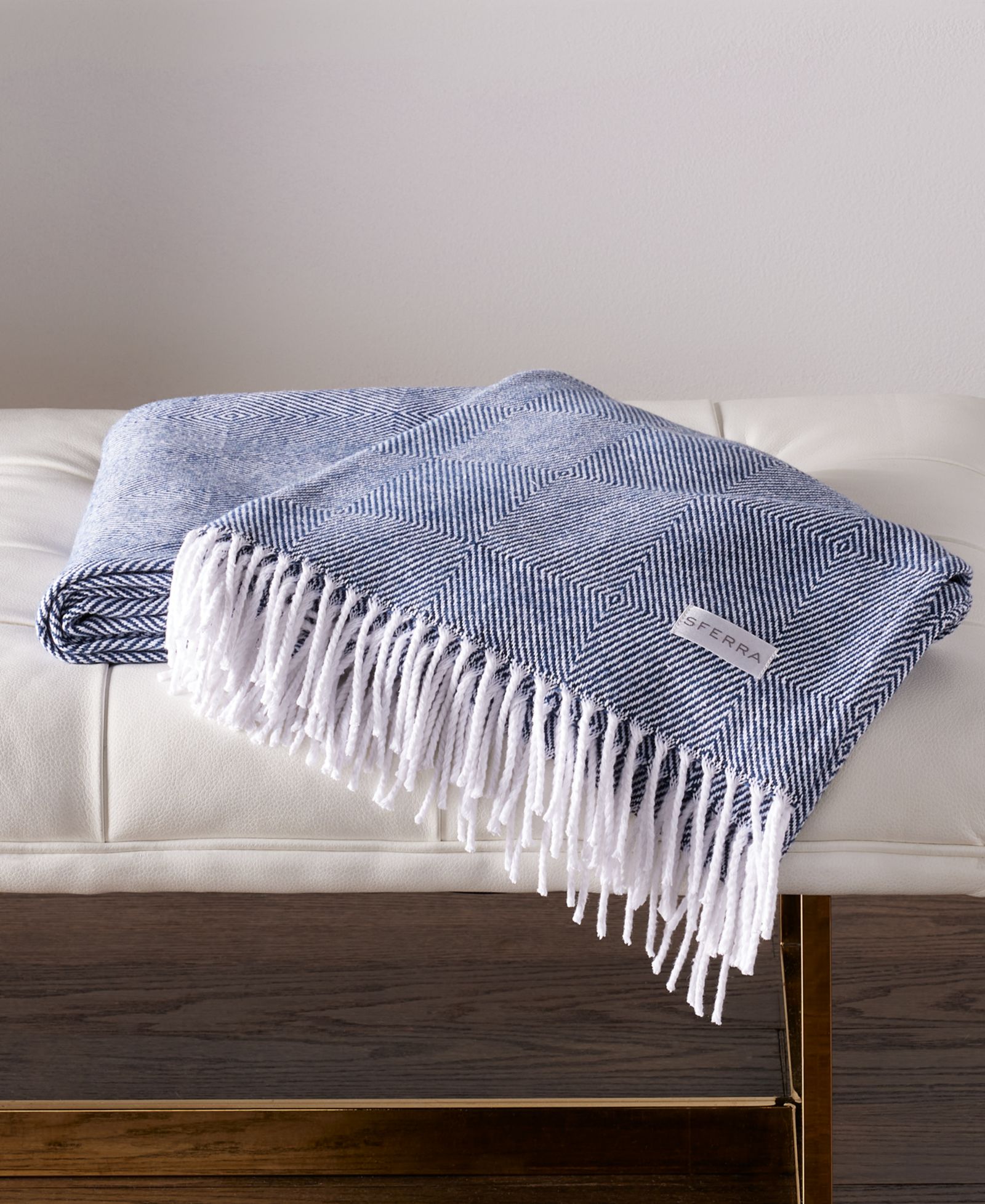 SFERRA Capriana Brushed Cotton Throw, 51" x 71"
