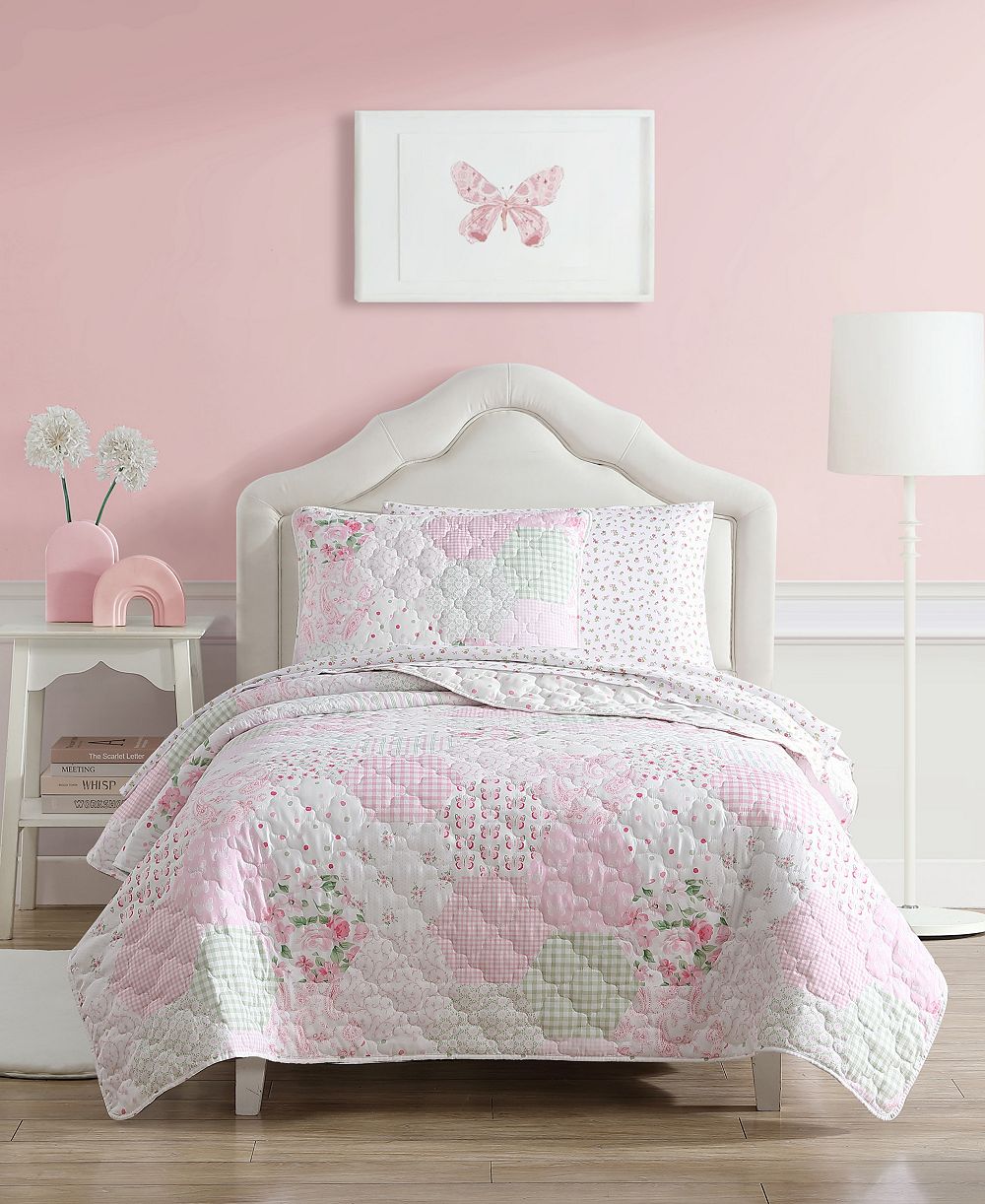 Laura Ashley Детский реверсивный комплект из 2 предметов: стеганое одеяло Ellyn, Twin