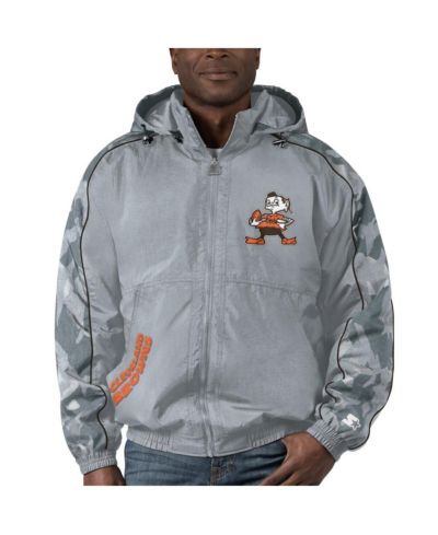 Starter куртка мужская Cleveland Browns Thursday Night Gridiron Throwback, серая, на молнии