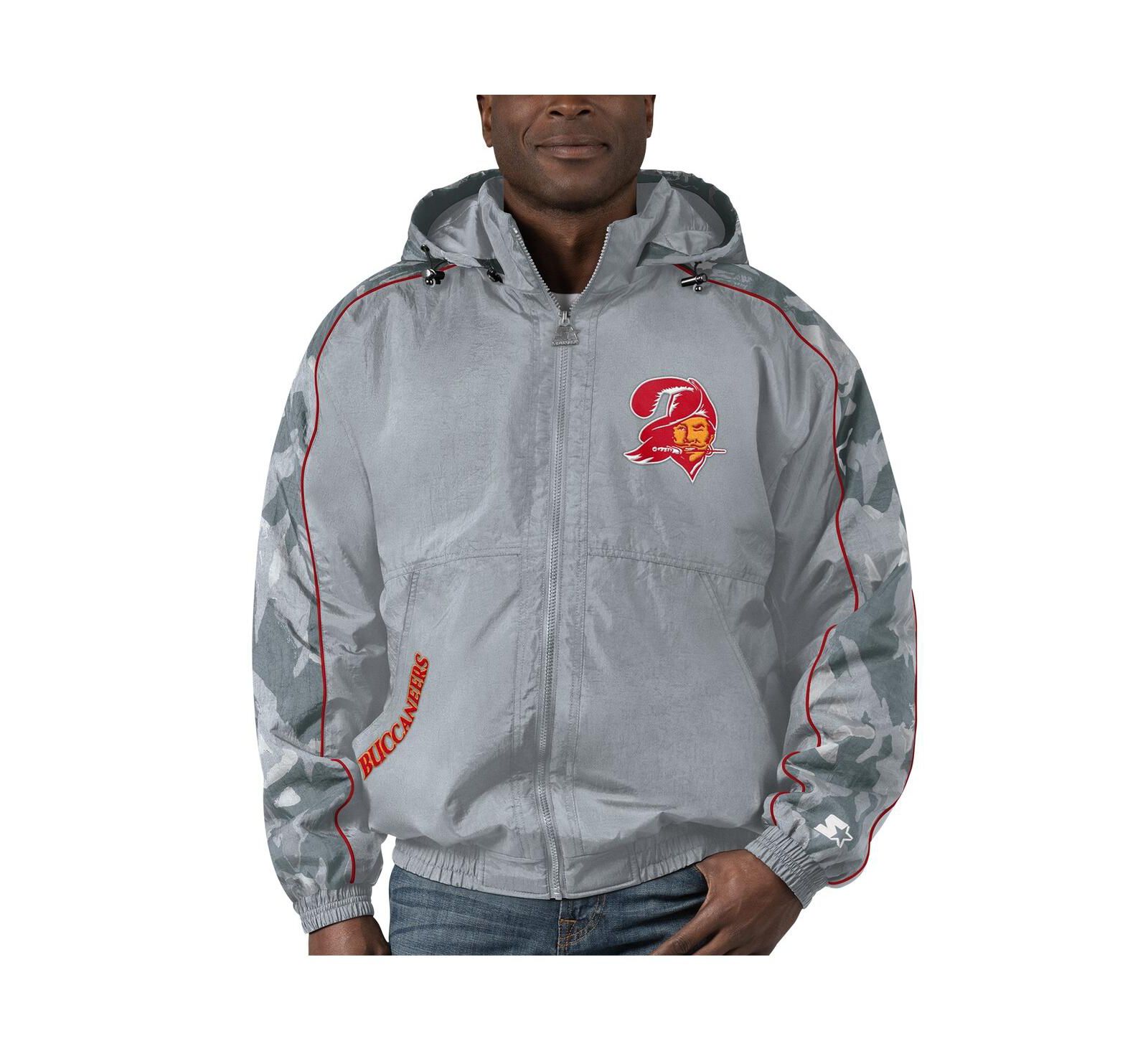 Мужская куртка Starter Gray Distressed Tampa Bay Buccaneers Thursday Night Gridiron Throwback Full-Zip Jacket