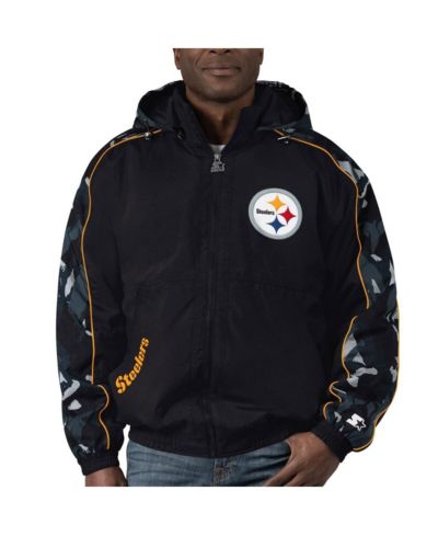 Мужской Starter Black Pittsburgh Steelers Thursday Night Gridiron Full-Zip Hoodie Jacket