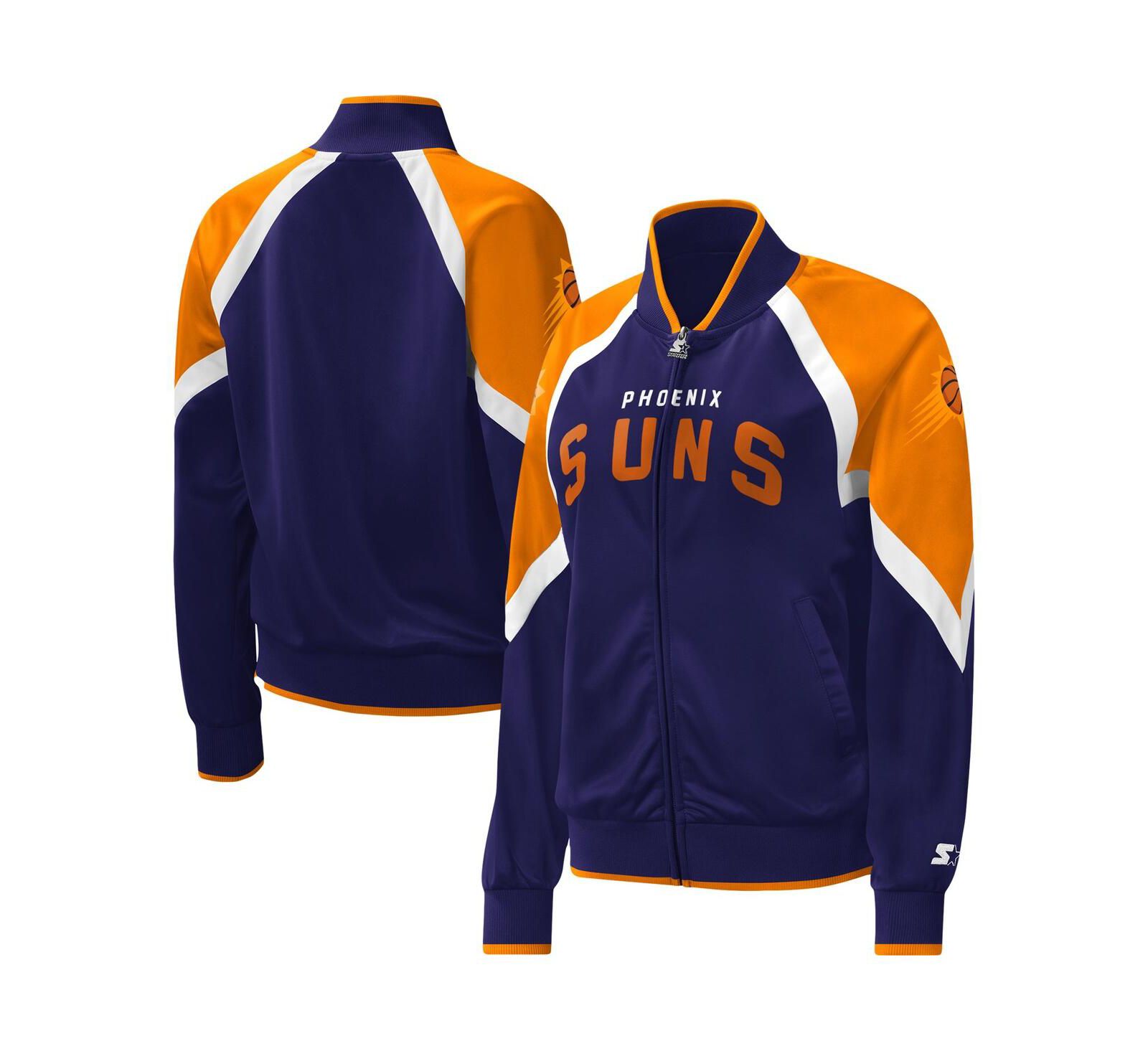 Women's Starter Purple Phoenix Suns Slam Dunk Raglan Full-Zip Track Jacket