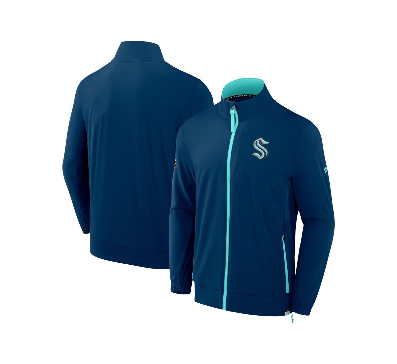Men's Fanatics Deep Sea Blue Seattle Kraken Authentic Pro Rink Full-Zip Jacket