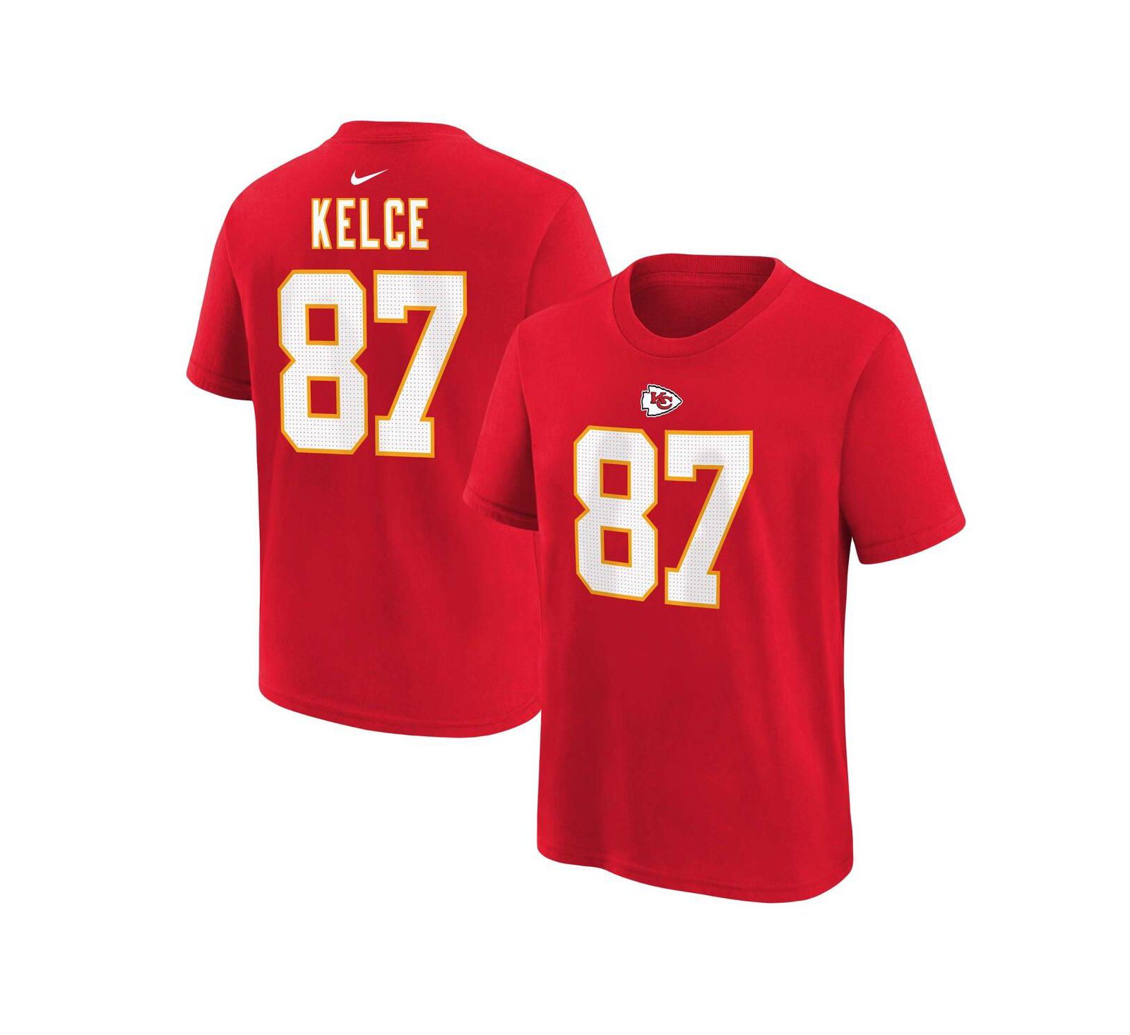 Детская футболка Nike Travis Kelce Kansas City Chiefs с именем и номером
