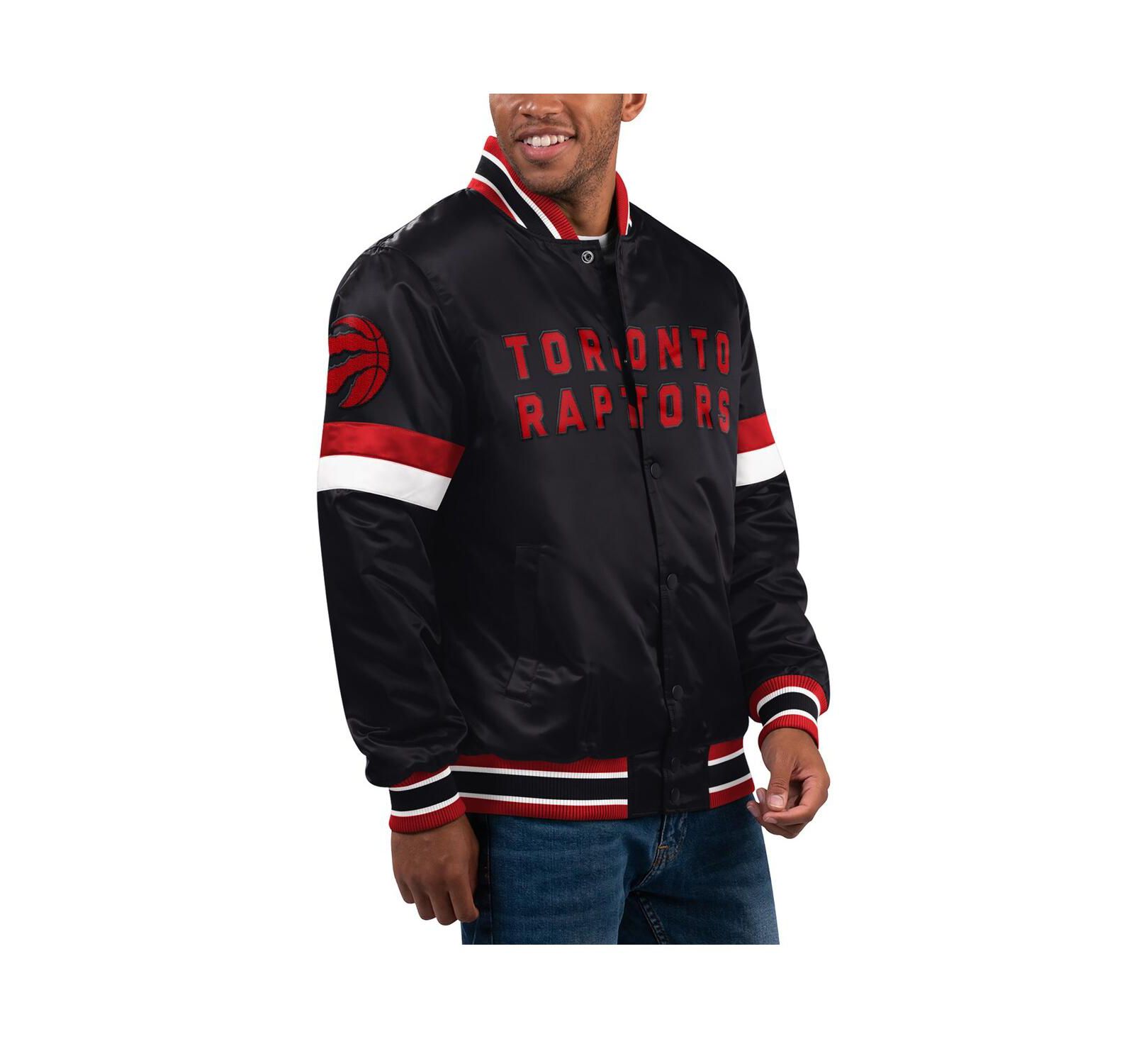 Мужская куртка Starter Black Toronto Raptors Home Game Satin Full-Snap Varsity