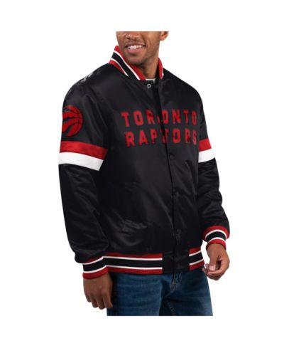 Мужская куртка Starter Black Toronto Raptors Home Game Satin Full-Snap Varsity
