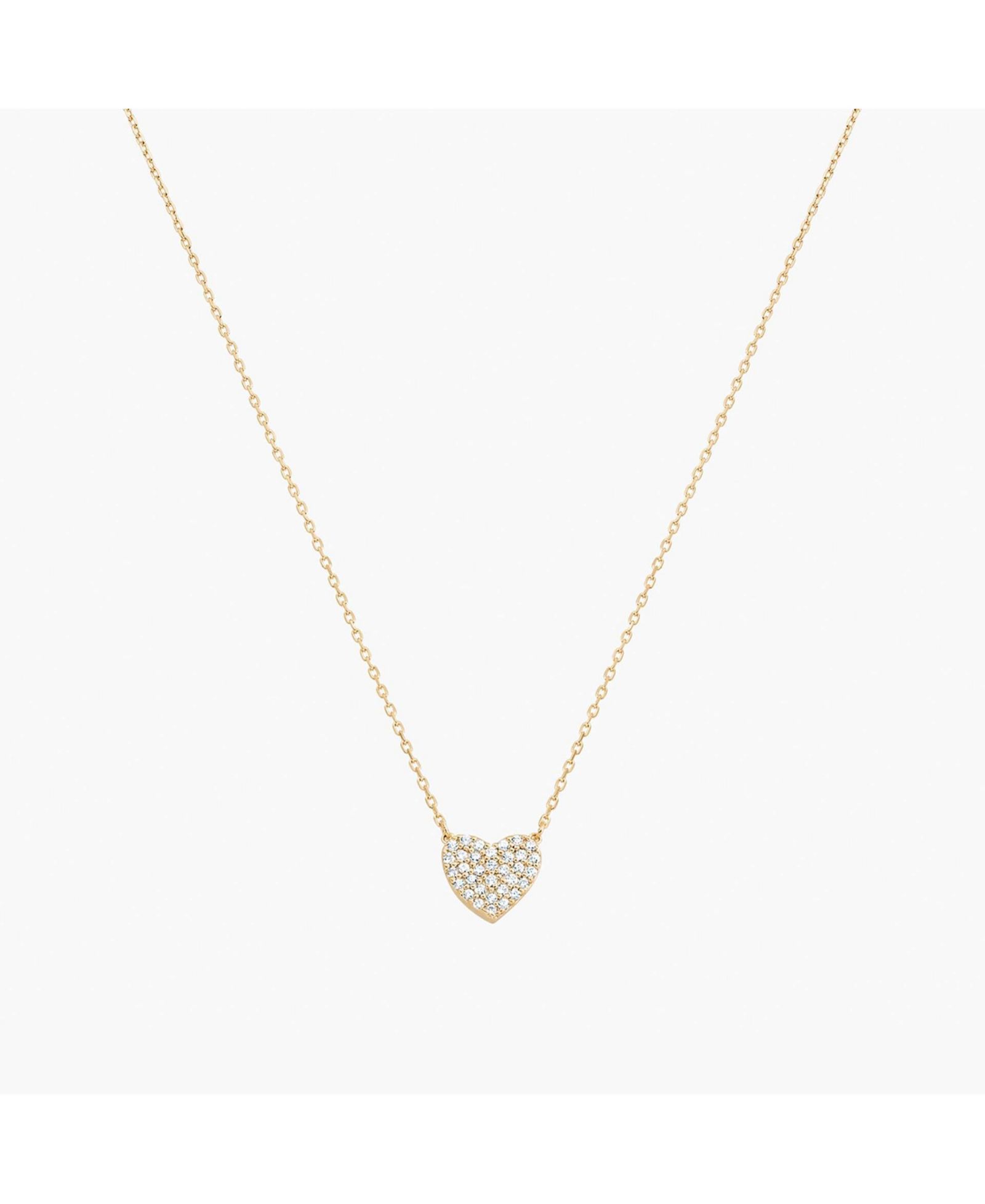 Колье Bearfruit Jewelry Sterling Silver 18k Gold Plated Crystal Heart