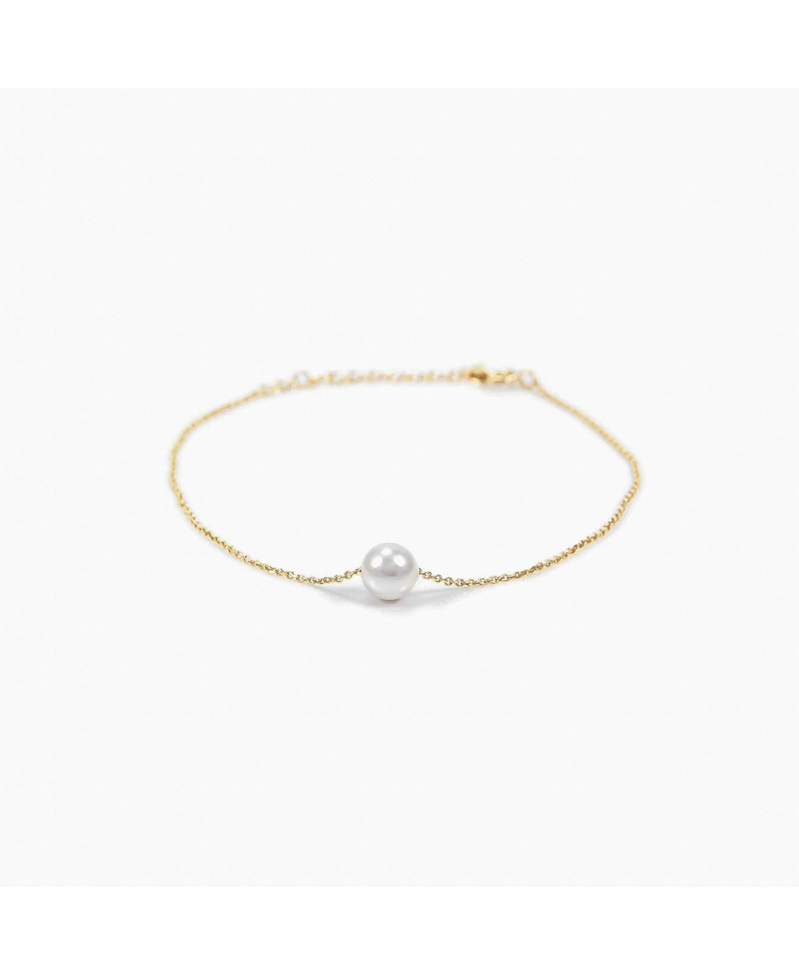 Браслет Bearfruit Jewelry Sterling Silver 18k Gold Plated Abby Single Pearl Minimalist