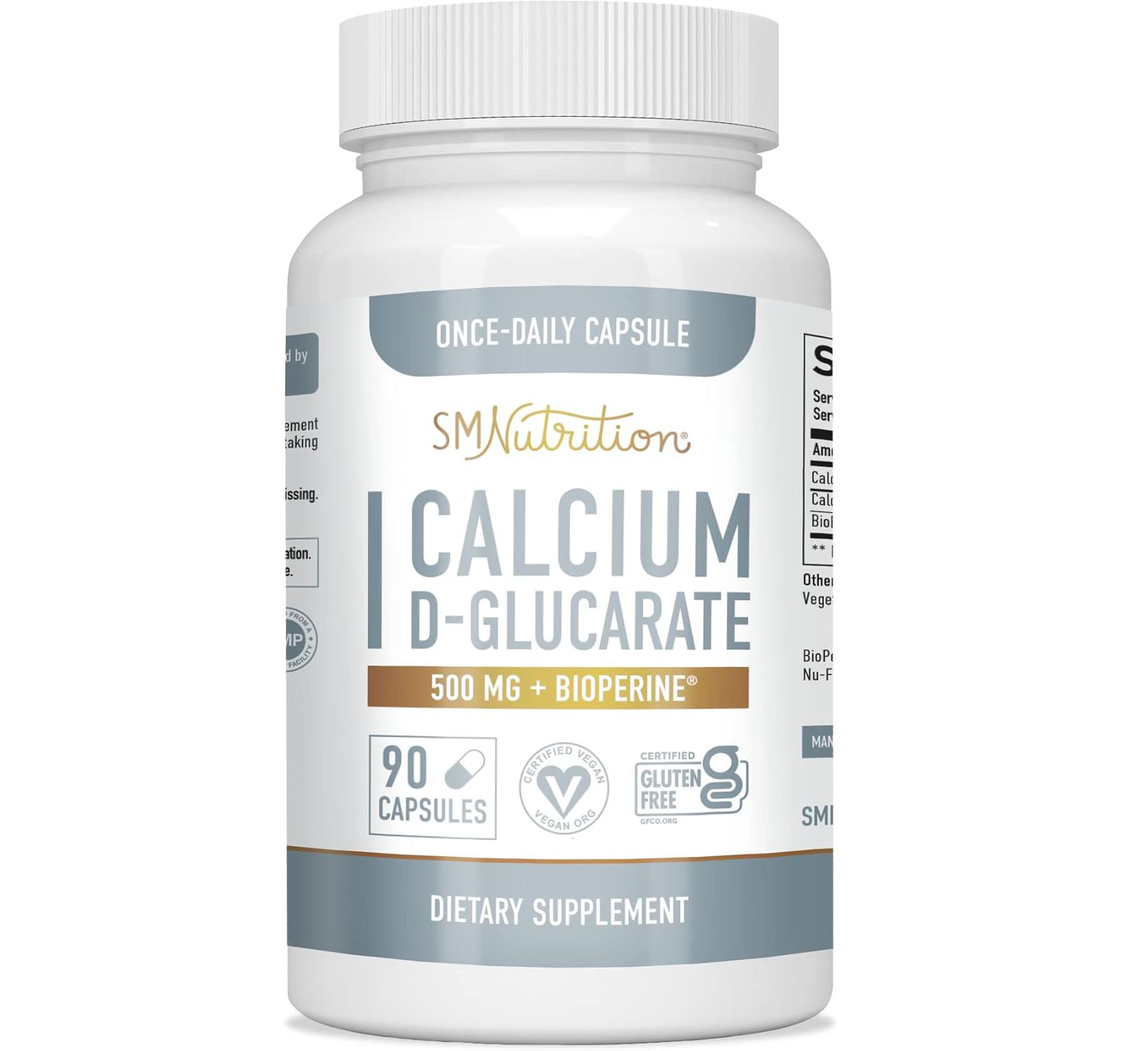Капсулы Calcium D-Glucarate CDG для детокса печени, метаболизма и гормонального баланса, SMNutrition, 90 шт.