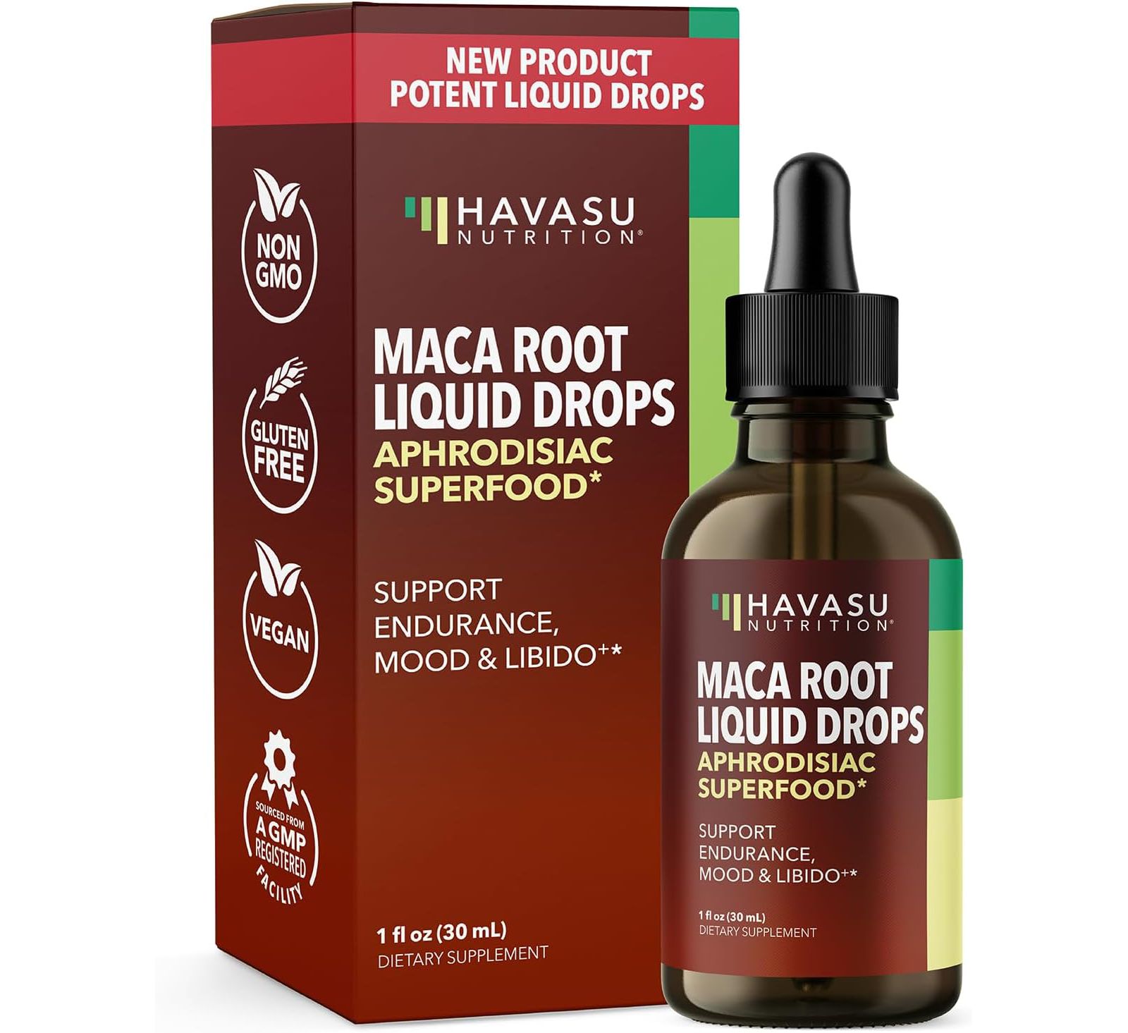 Organic Maca Root Liquid Drops, Supports Endurance Mood & Performance, Support Fertility in Men & Women, Unflavored, Havasu Nutrition, 1 fl oz