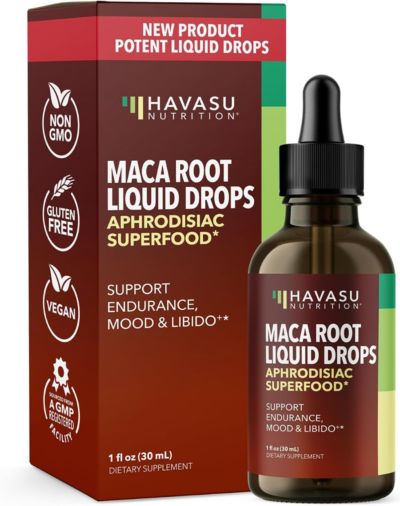 Organic Maca Root Liquid Drops, Supports Endurance Mood & Performance, Support Fertility in Men & Women, Unflavored, Havasu Nutrition, 1 fl oz