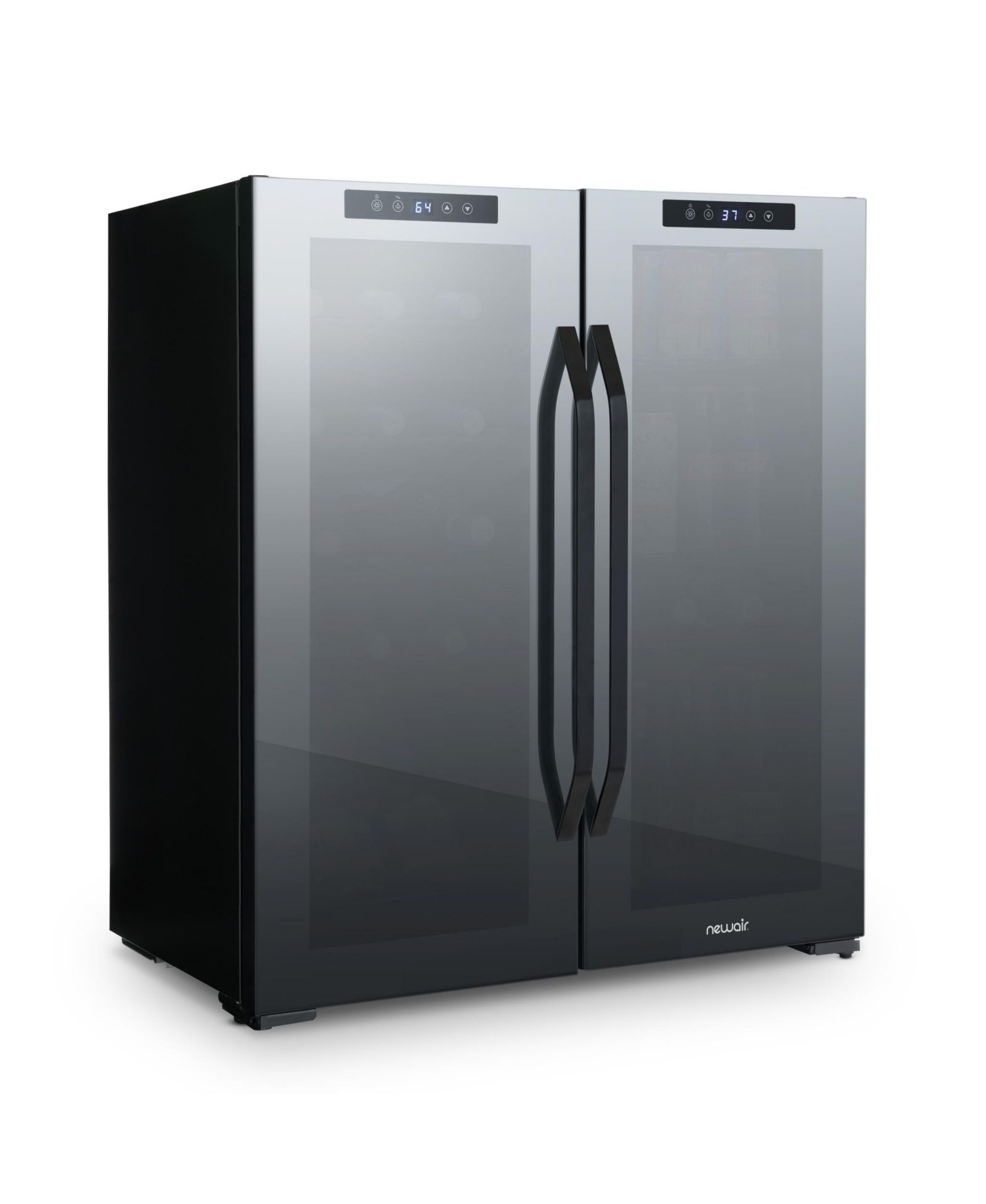 Newair 59-Can, 18-Bottle Freestanding Dual Zone Beverage Fridge - 27.4"