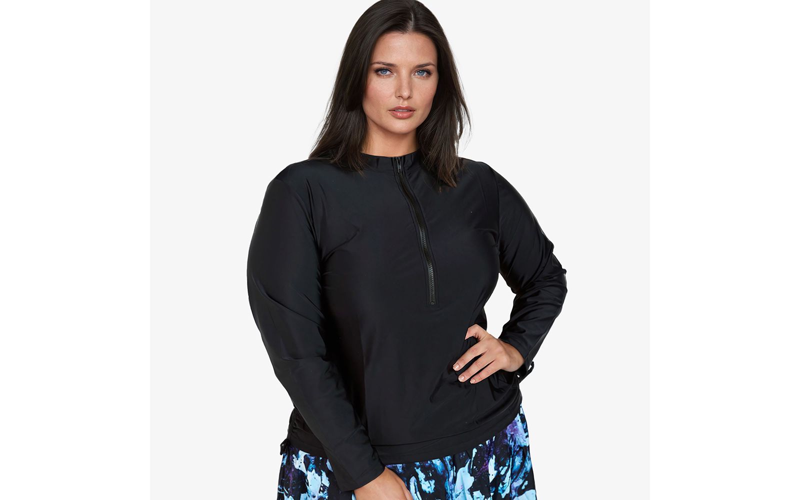 Женский купальный топ Calypsa Plus Size Half-Zip Nora