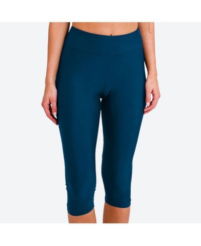 Calypsa Women's High Waisted Chlorine Resistant Capri Swim Leggings