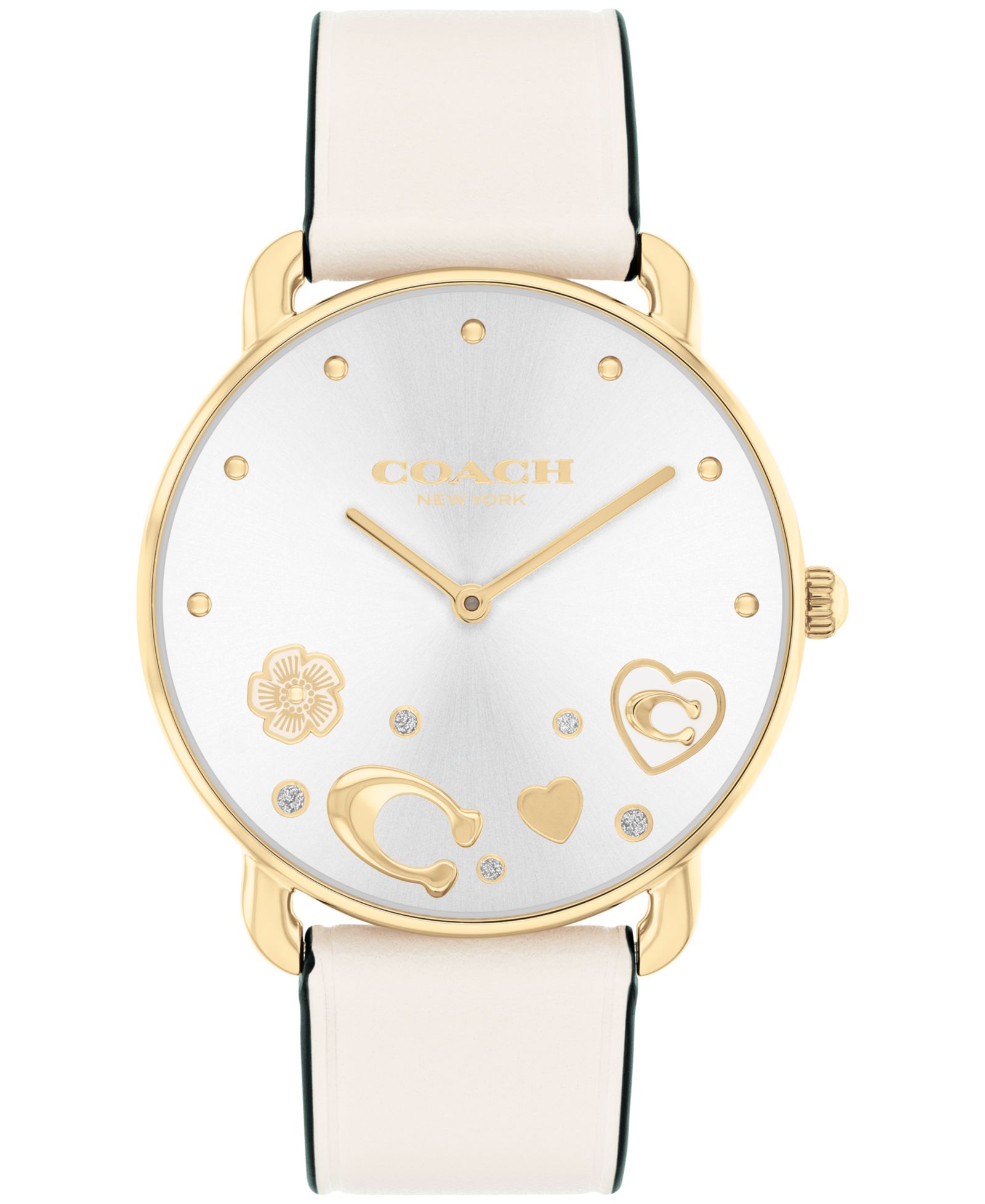 COACH Women's Elliot Chalk Leather Strap Watch 36mm