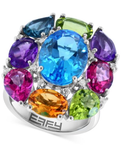 Кольцо EFFY® Multi-Gemstone Cluster Statement (16-3/4 ct. t.w.) из стерлингового серебра