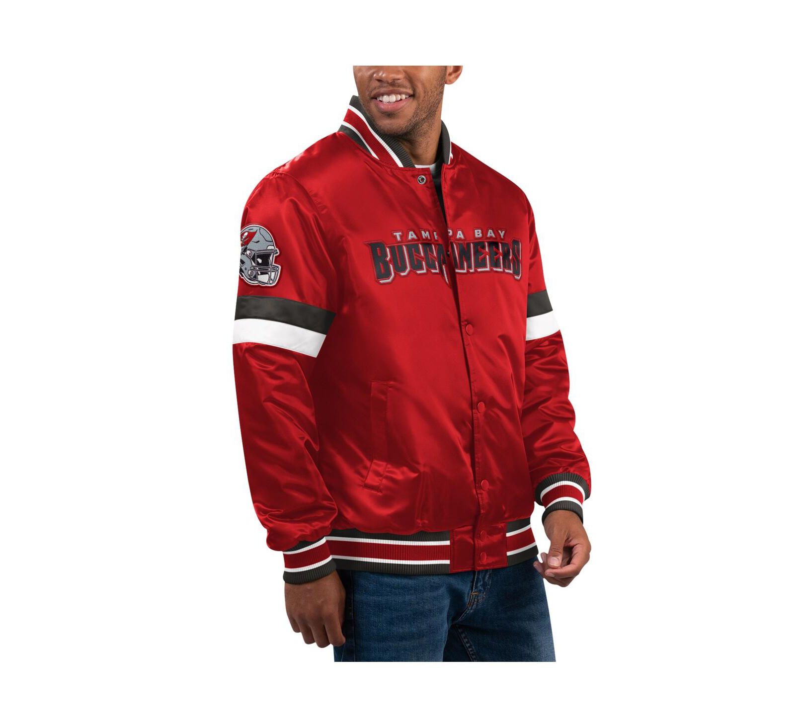 Men's Starter Red Tampa Bay Buccaneers Home Game Satin Full-Snap Varsity Jacket