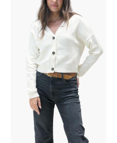 Paneros Clothing Women's Cotton Diana Crop Cardigan Sweater