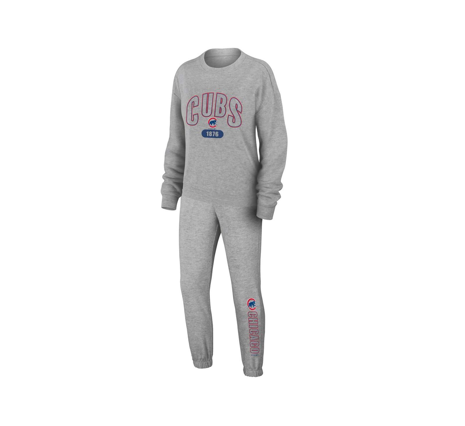 Женский домашний костюм WEAR by Erin Andrews Gray Chicago Cubs Knit T-shirt и Pants