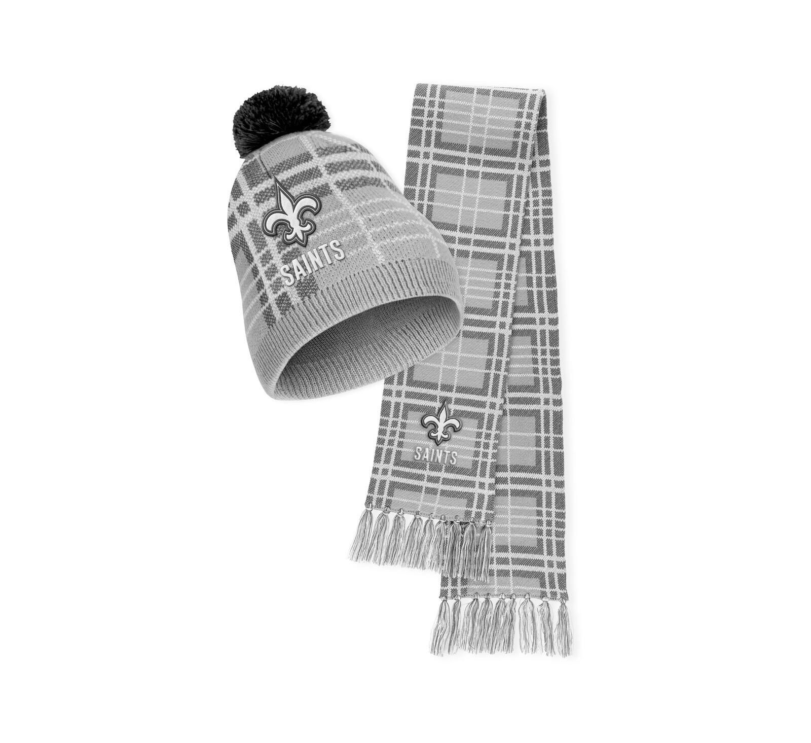 Комплект WEAR by Erin Andrews Women's New Orleans Saints Plaid Knit Hat и шарф