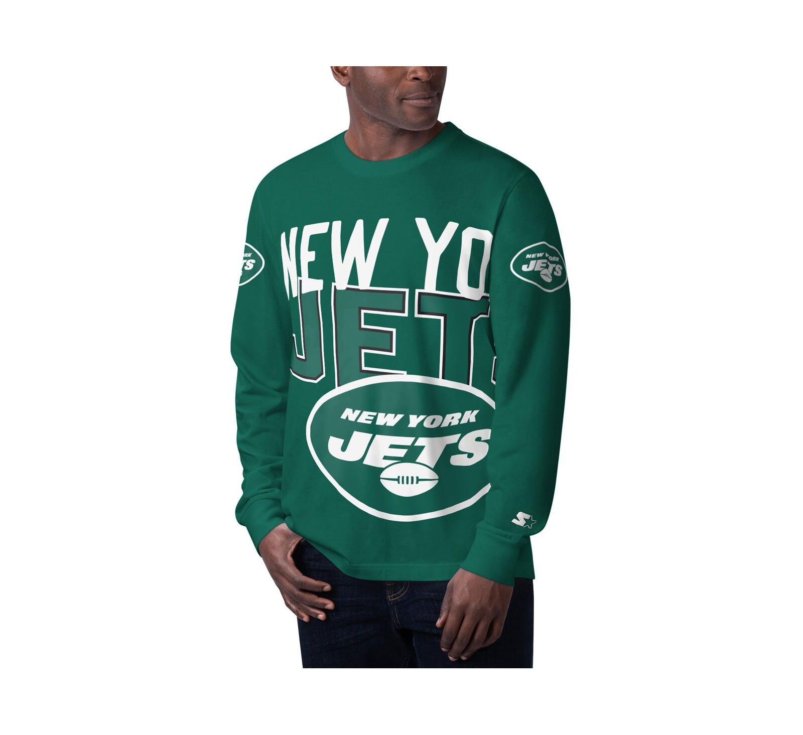Men's Starter Green New York Jets Clutch Hit Long Sleeve T-shirt