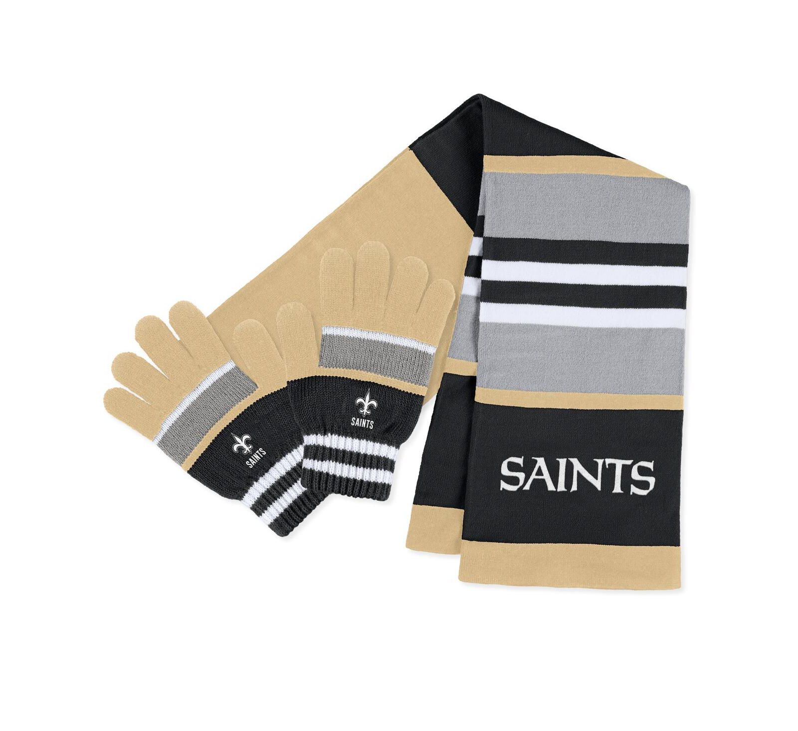Набор перчаток и шарфа WEAR by Erin Andrews New Orleans Saints Stripe для женщин