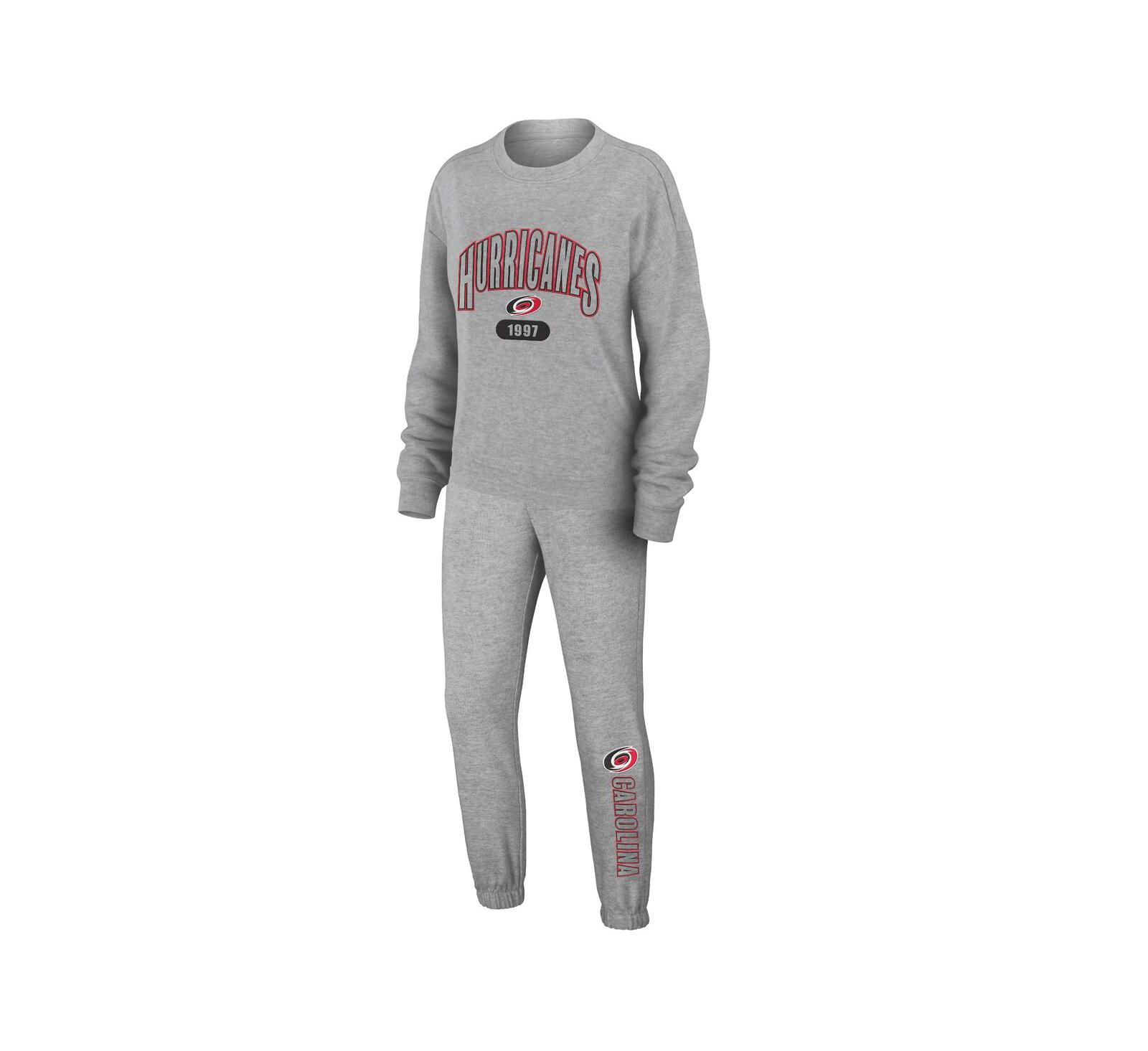 Женский комплект WEAR by Erin Andrews: футболка и брюки в сером цвете Heather Gray Carolina Hurricanes