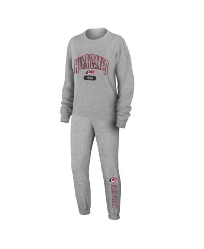 Женский комплект WEAR by Erin Andrews: футболка и брюки в сером цвете Heather Gray Carolina Hurricanes