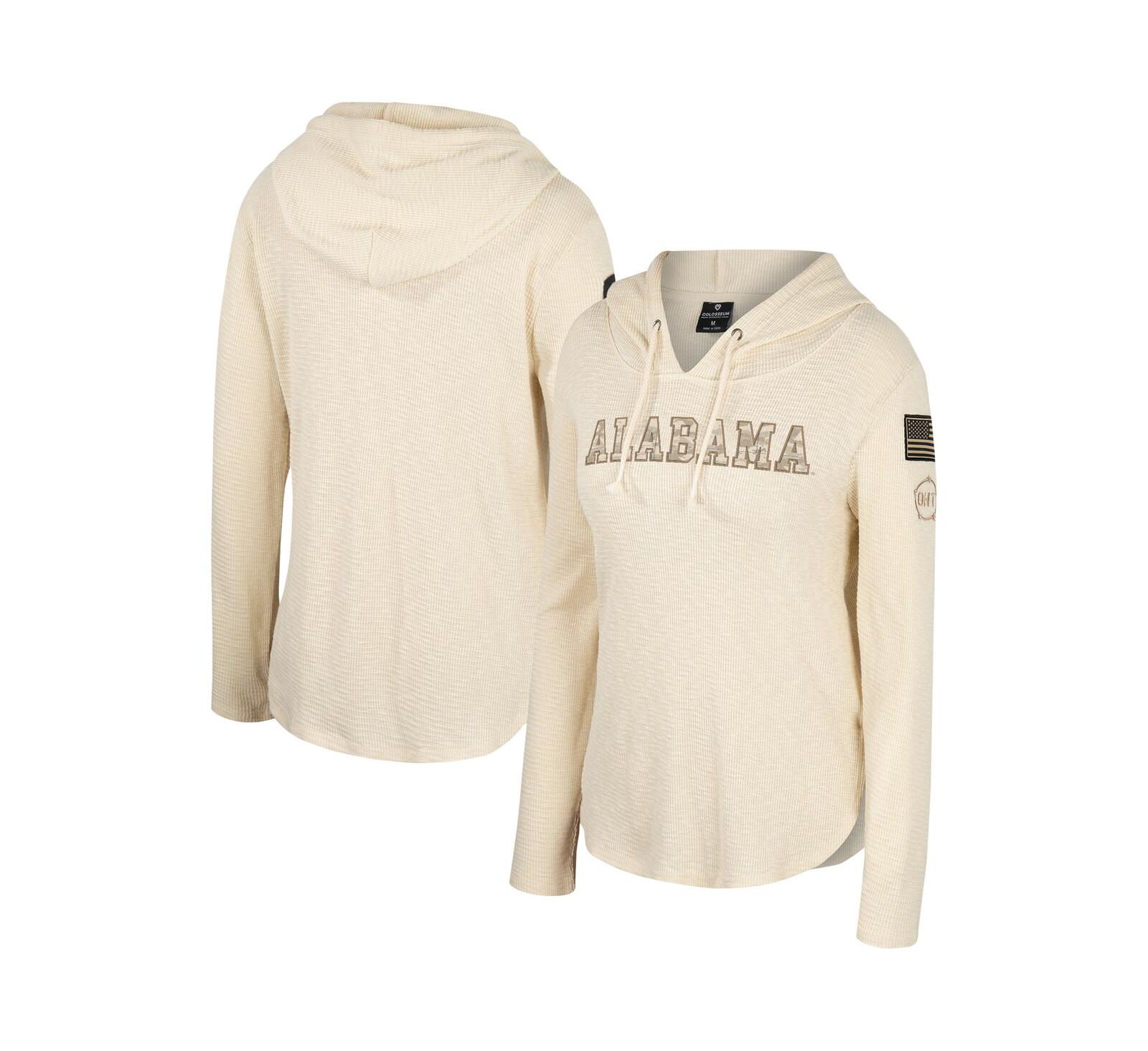 Женское худи Colosseum Alabama Crimson Tide Casey Raglan с длинным рукавом, кремовое