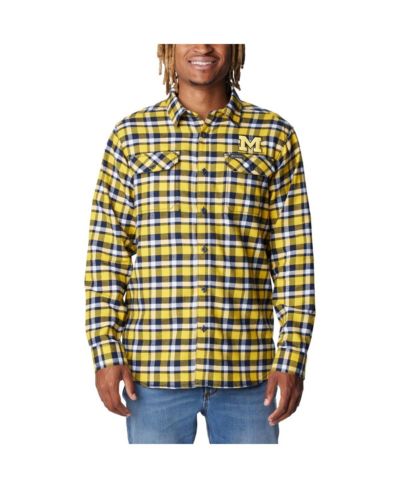 Мужская фланелевая рубашка Columbia Maize Michigan Wolverines Flare Long Sleeve