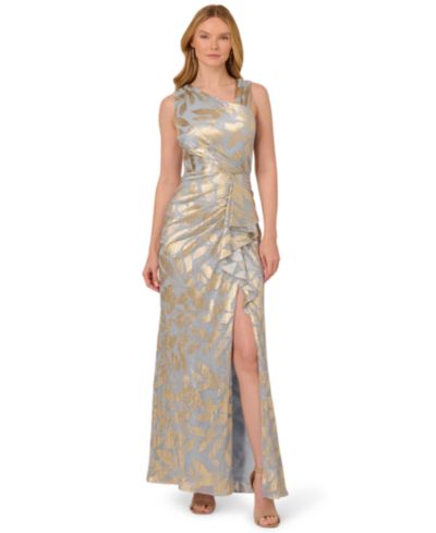 Вечернее платье Adrianna Papell Women's Asymmetric Metallic Mermaid Gown