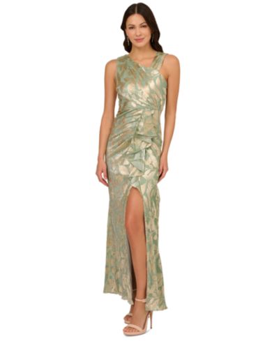 Вечернее платье Adrianna Papell Women's Asymmetric Metallic Mermaid Gown