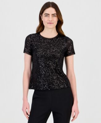 Женская футболка Anne Klein с пайетками