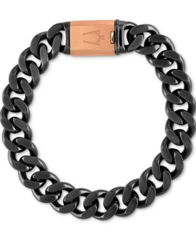 Bulova браслет из нержавеющей стали с позолотой Rose Gold-Tone