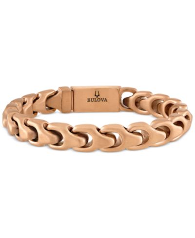 Браслет Bulova Rose Gold-Tone IP Stainless Steel Link