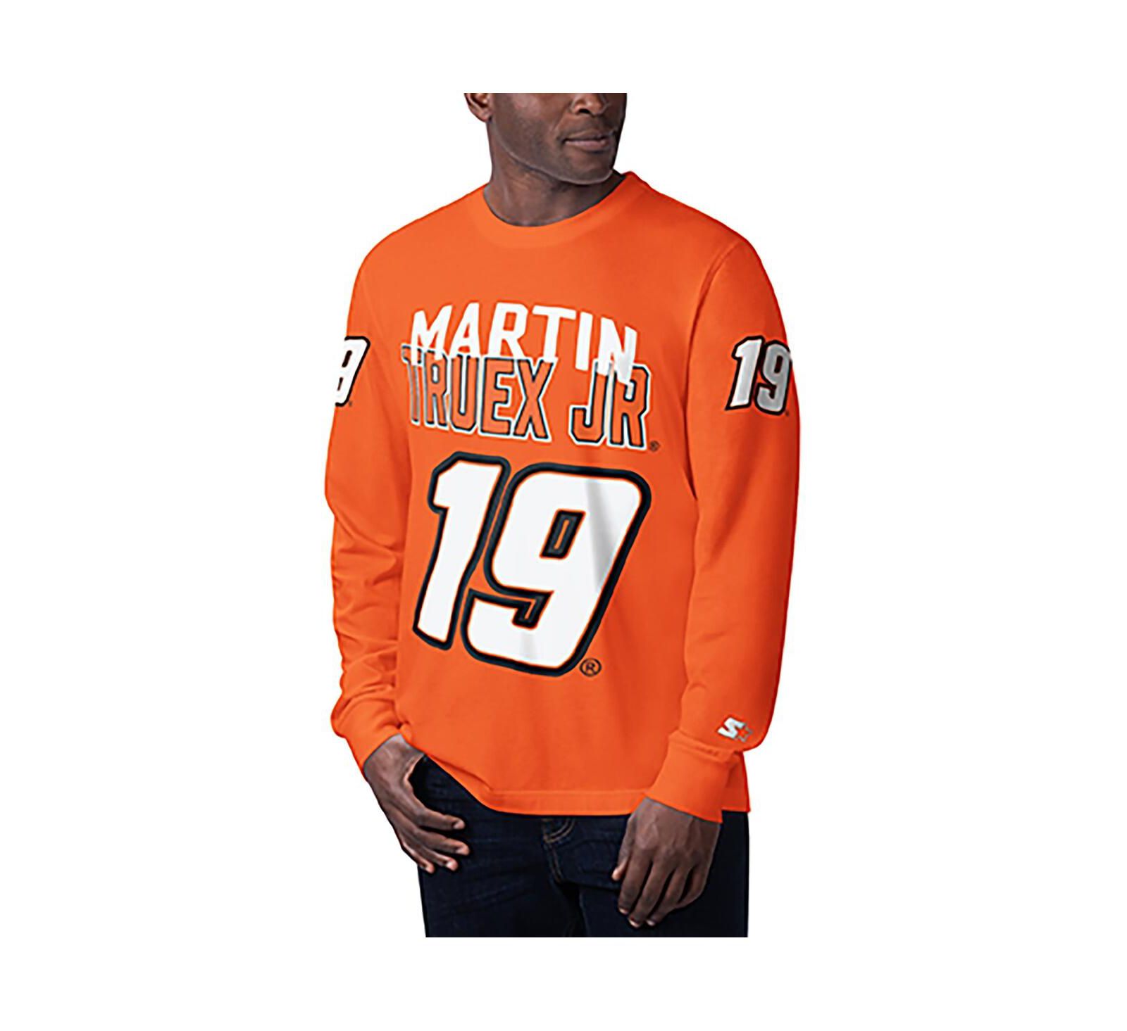 Starter Мужская футболка с длинным рукавом Martin Truex Jr Clutch Hit Graphic, оранжевая