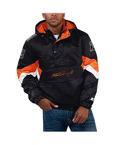 Мужское худи-толстовка Starter Black Martin Truex Jr Home Team Satin Half-Zip