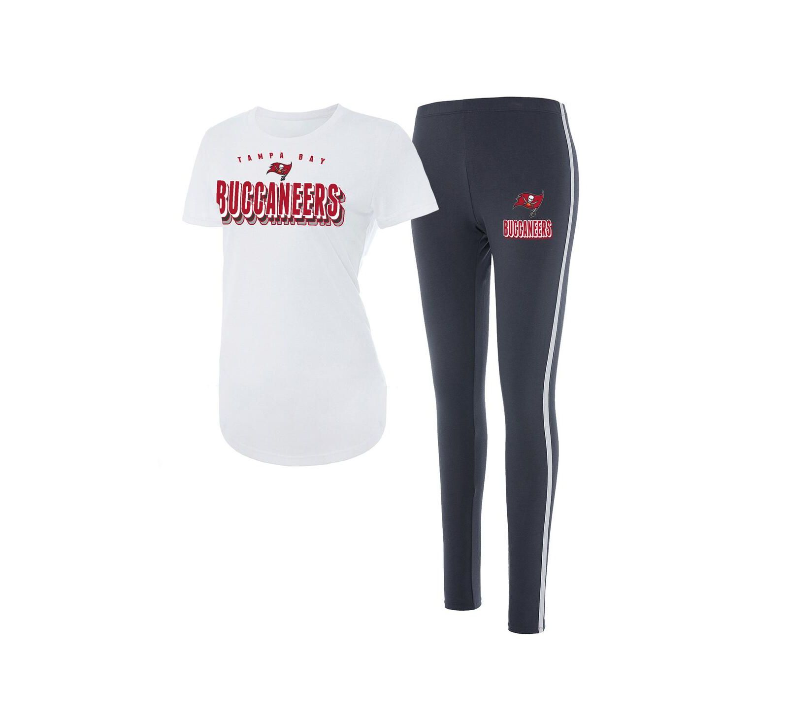 Женский комплект: футболка и леггинсы Concepts Sport White, Charcoal Tampa Bay Buccaneers Sonata