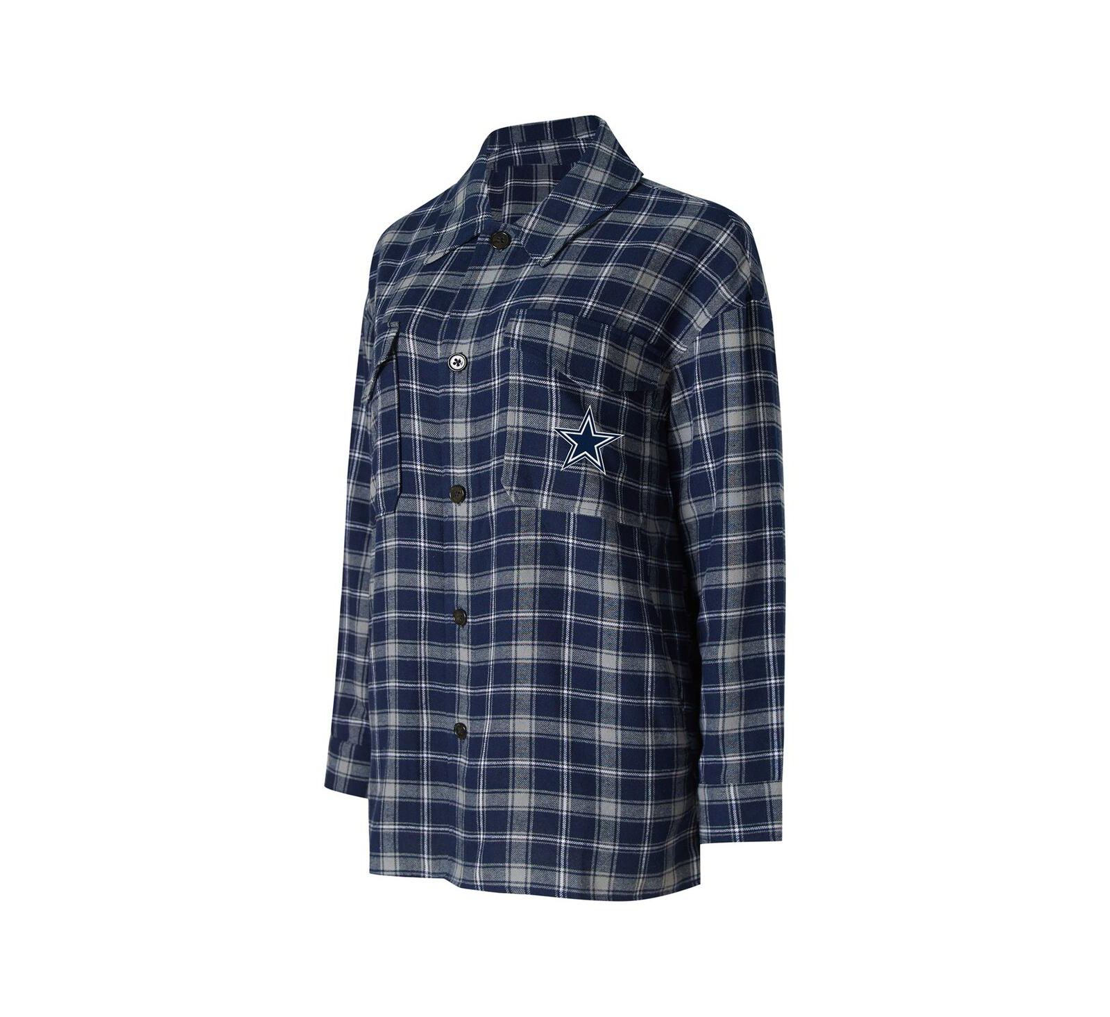 Women's Concepts Sport Женская фланелевая ночная рубашка Dallas Cowboys Arctic Boyfriend