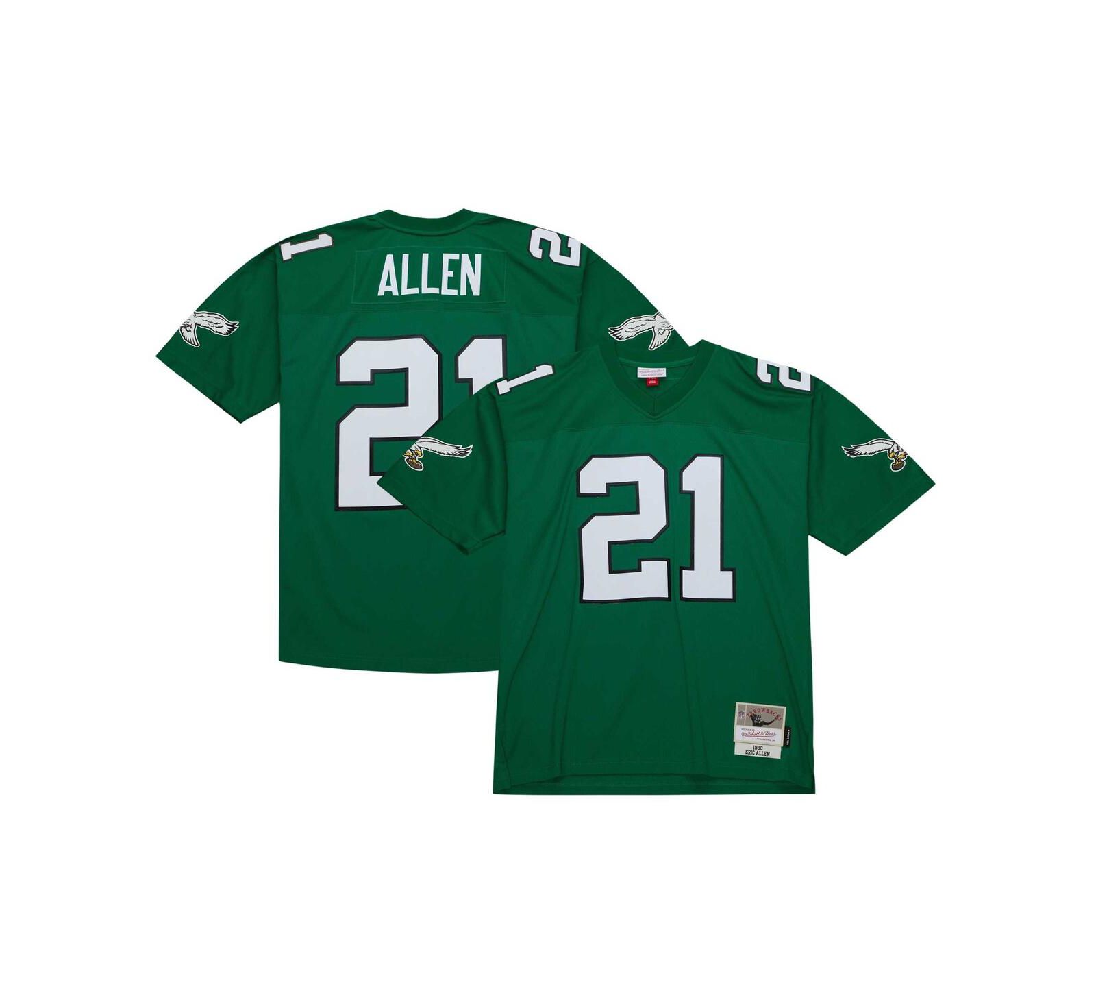 Мужская джерси Mitchell & Ness Eric Allen Kelly Green Philadelphia Eagles Legacy Replica