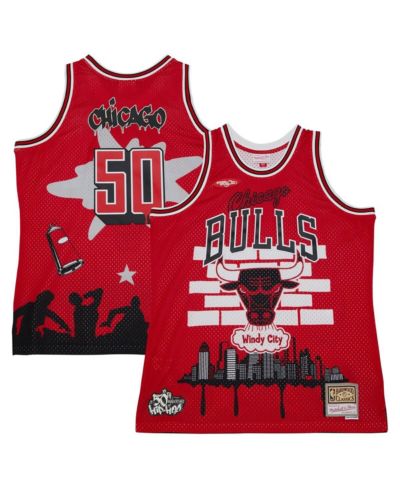 Мужская модная джерси Mitchell & Ness x Tats Cru Red Chicago Bulls Hardwood Classics