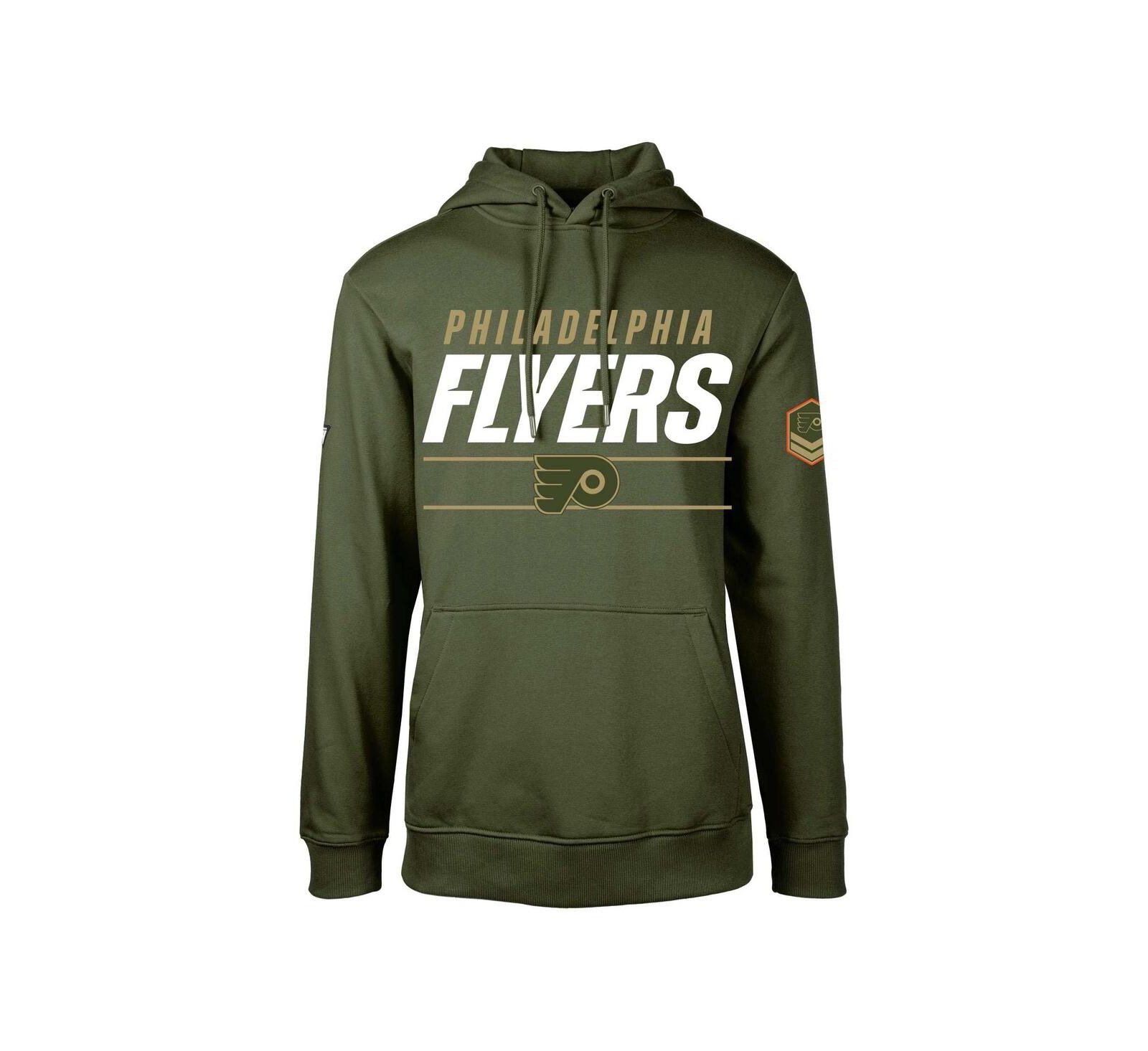 Men's LevelWear Olive Philadelphia Flyers Podium Fleece Pullover Hoodie