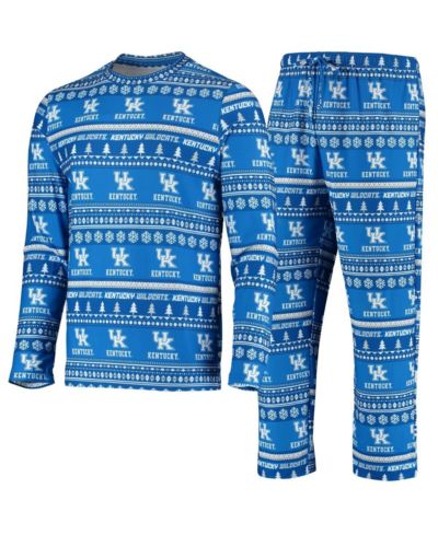 Men's Concepts Sport Royal Kentucky Wildcats Ugly Sweater Knit Long Sleeve Top and Pant Set