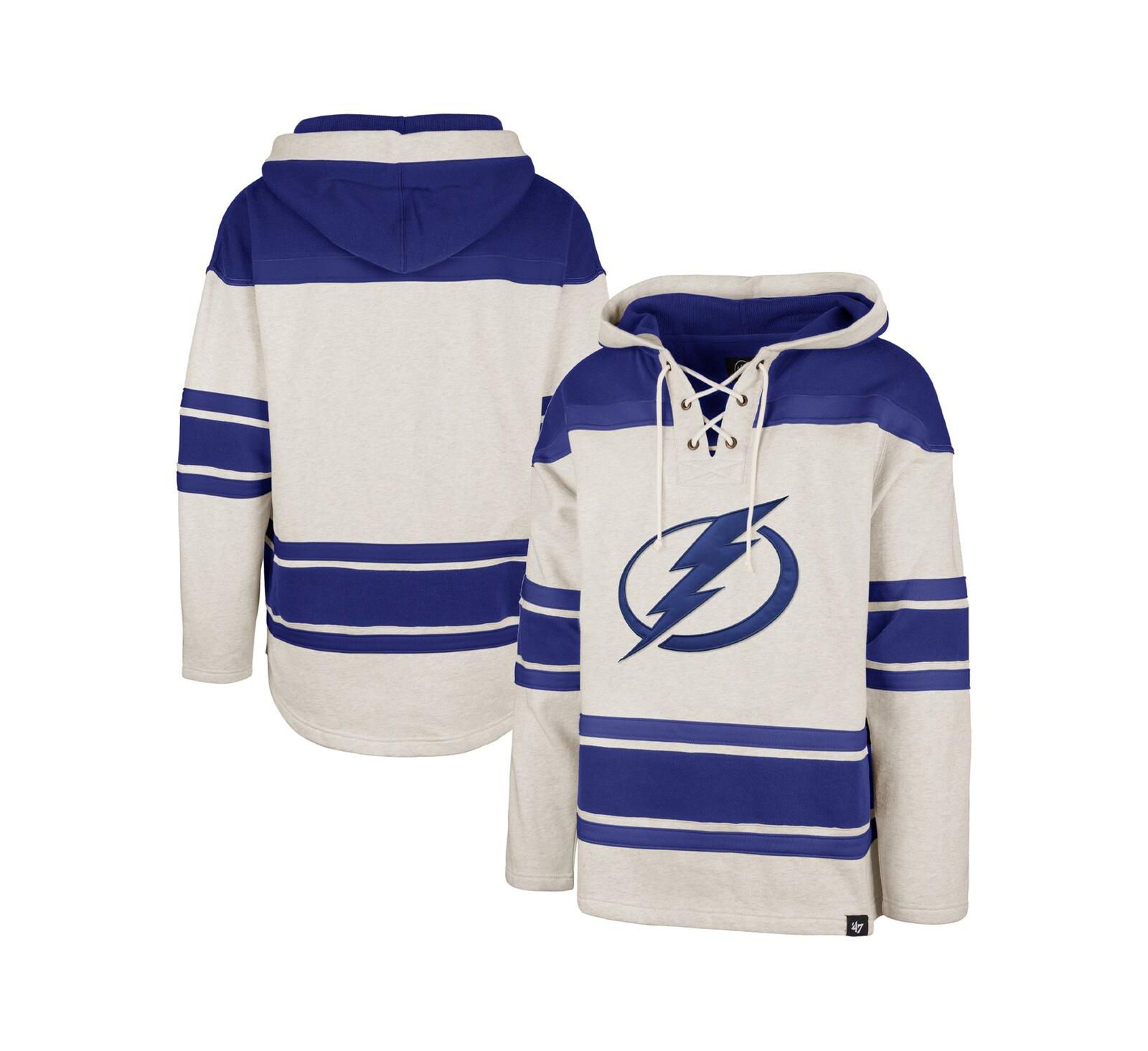 Мужское худи '47 Brand Oatmeal Tampa Bay Lightning Rockaway Lace-Up Pullover