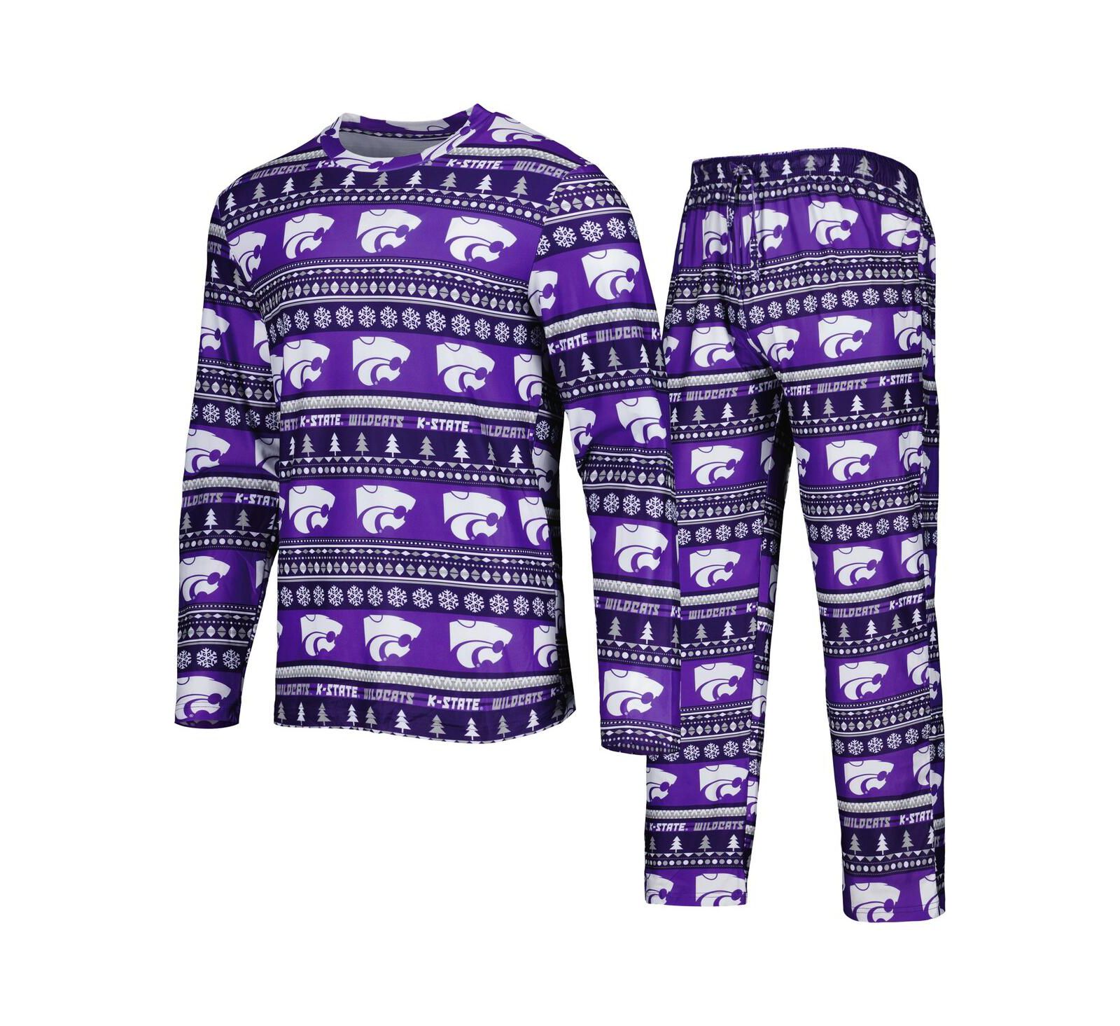 Мужской комплект из футболки и брюк Concepts Sport Purple Kansas State Wildcats Swivel Long Sleeve T-shirt and Pants Sleep Set
